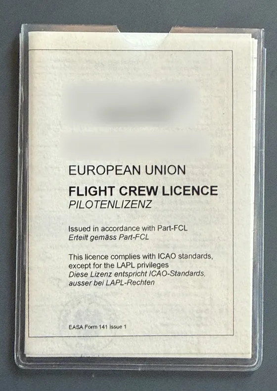 Pilotenlizenz, EASA Form 141